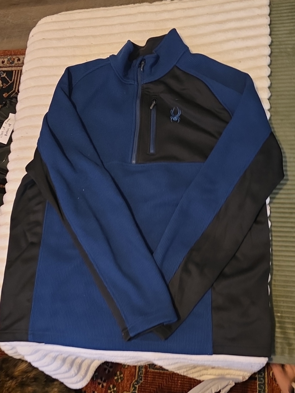 Spyder Men’s Royal Blue and Black Quarter-Zip Performance Jacket